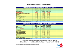 HORAIRES NAVETTE AEROPORT