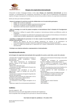 Descriptif de l`offre - Université de Reims Champagne