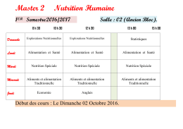 Master 2 Nutrition Humaine