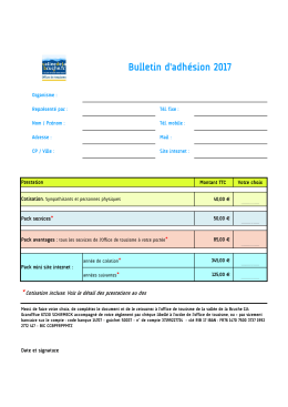 bulletin adhésion 2017 - Office de Tourisme de la Vallée de la Bruche