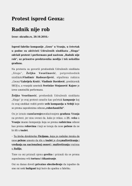Protest ispred Geoxa: Radnik nije rob