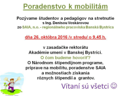 Poradenstvo k mobilit&aacute;m