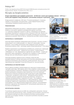 Policja 997 Recepta na bezpieczeństwo