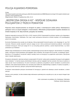 policja kujawsko-pomorska &bdquo;bezpieczna droga k-62&rdquo;