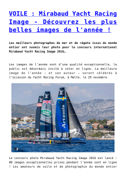 VOILE : Mirabaud Yacht Racing Image