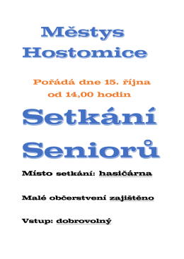 Poř&aacute;d&aacute; dne 15. ř&iacute;jna od 14,00 hodin