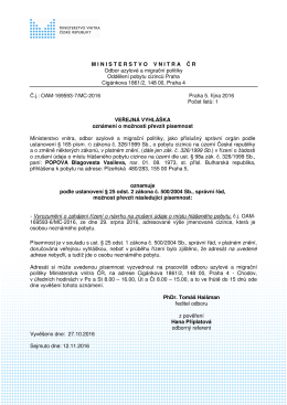 POPOVA Blagovesta Vasileva - Ministerstvo vnitra Česk&eacute; republiky