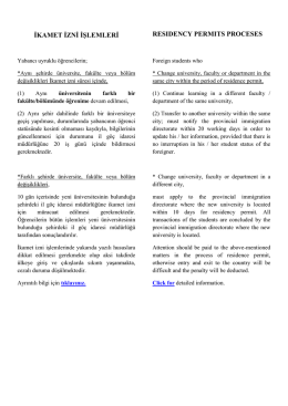 Yabancı Uyruklu &Ouml;ğrencilerin İkamet İzni İşlemleri