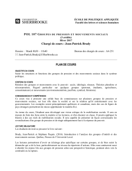 POL 107 - Universit&eacute; de Sherbrooke