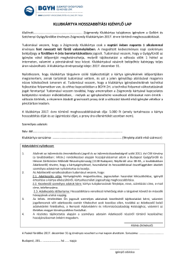 Ig&eacute;nylőlap pdf form&aacute;tumban - Budapest Gy&oacute;gyf&uuml;rdői &Eacute;s H&eacute;vizei Zrt.