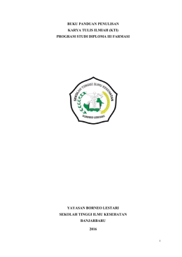 Panduan KTI Program Studi D3 Farmasi