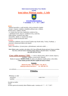 Přihl&aacute;&scaron;ka 2017 v pdf - T&aacute;bor Pl&aacute;těn&aacute; osada