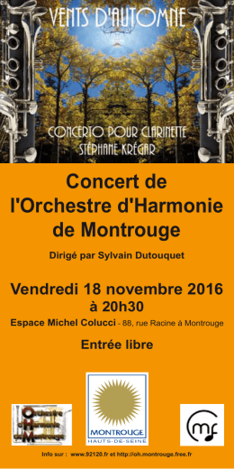 Voir le flyer - Orchestre d`Harmonie de Montrouge