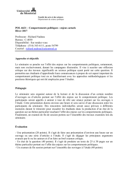 POL XXXX &ndash; (Titre) - D&eacute;partement de science politique