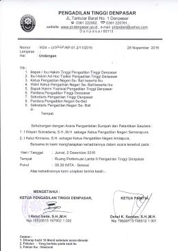 undangan pelantikan - Pengadilan Tinggi Denpasar