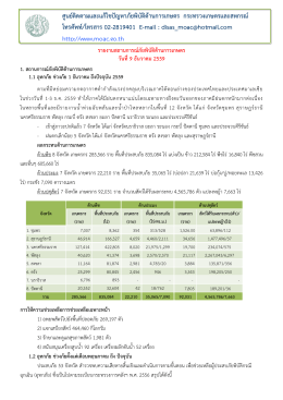 รายงานสถานการณ์ประจำวันที่ 9 ธันวาคม 2559