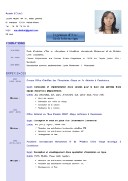 cv zouad rabab - Acad&eacute;mie Internationale Mohammed VI de l