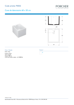 POR - Cuve de laboratoire 60 x 50 cm (Code article: P3032)