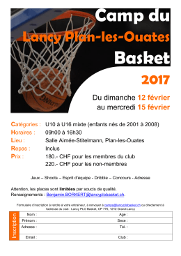Camp du Basket - Lancy PLO Basket