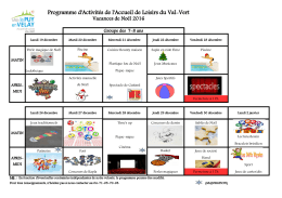 Programme d`Activit&eacute;s de l`Accueil de Loisirs du - Le Puy-en