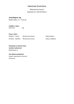 Ing. Juraj Brigant - Ministerstvo financ&iacute; ČR