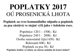 Poplatky 2017 - Prosenick&aacute; Lhota