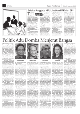 Politik Adu Domba Menjerat Bangsa