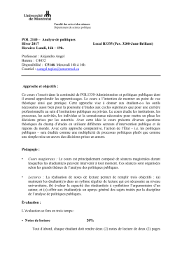 POL 2140 - D&eacute;partement de science politique
