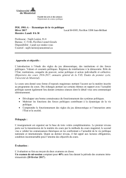 POL 1901A - D&eacute;partement de science politique