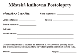přihl&aacute;&scaron;ka čten&aacute;ře