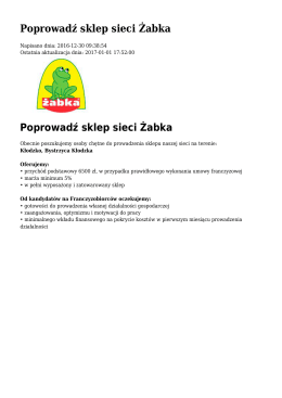 Poprowadź sklep sieci Żabka