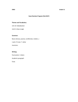 CNDJ Grade 11 Exam Revision Program (Feb 2017) Themes and