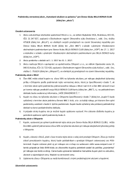 Podmienky vernostnej akcie