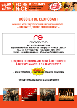 Dossier de l`Exposant