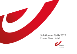 Solutions et Tarifs 2017 Envois Direct Mail