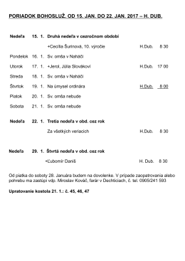 poriadok bohoslužieb