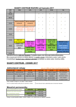 Rozvrh Shanti centra v pdf