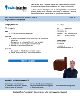 Polym&eacute;canicien/ne usineur - PDF de l`Annonce du