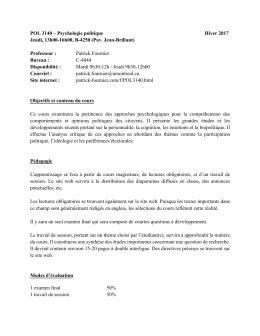 POL 3140 - D&eacute;partement de science politique
