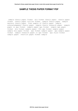 sample thesis paper format pdf
