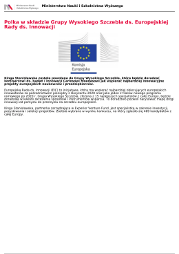 Polka w składzie Grupy Wysokiego Szczebla ds. Europejskiej Rady
