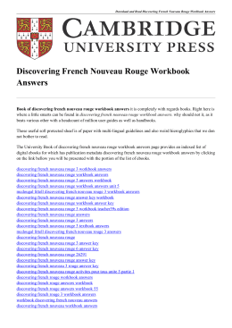Discovering French Nouveau Rouge Workbook Answers