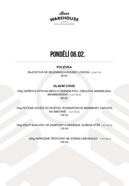 poledni menu - BeerWarehouse