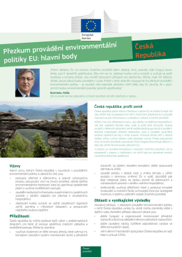 Přezkum provádění environmentální politiky EU: hlavní