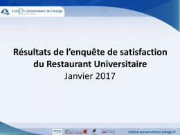 Ordre des insatisfactions - Centre Universitaire de l`Ariège