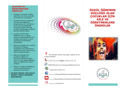 &Ouml;zel &Ouml;ğrenme G&uuml;&ccedil;l&uuml;ğ&uuml; Broş&uuml;r&uuml; İ&ccedil;in Tıklayınız - Sorgun RAM