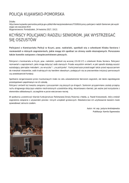 policja kujawsko-pomorska kcyńscy policjanci radzili seniorom, jak
