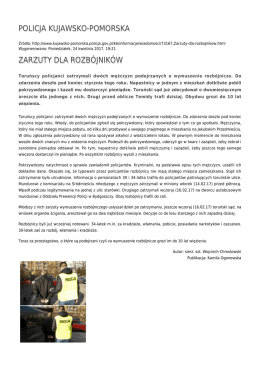 POLICJA KUJAWSKO-POMORSKA ZARZUTY DLA ROZB&Oacute;JNIK&Oacute;W