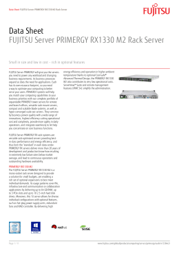 Data Sheet FUJITSU Server PRIMERGY RX1330 M2 Rack Server