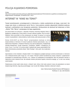 POLICJA KUJAWSKO-POMORSKA INTERNET W "KINIE NA TEMAT"